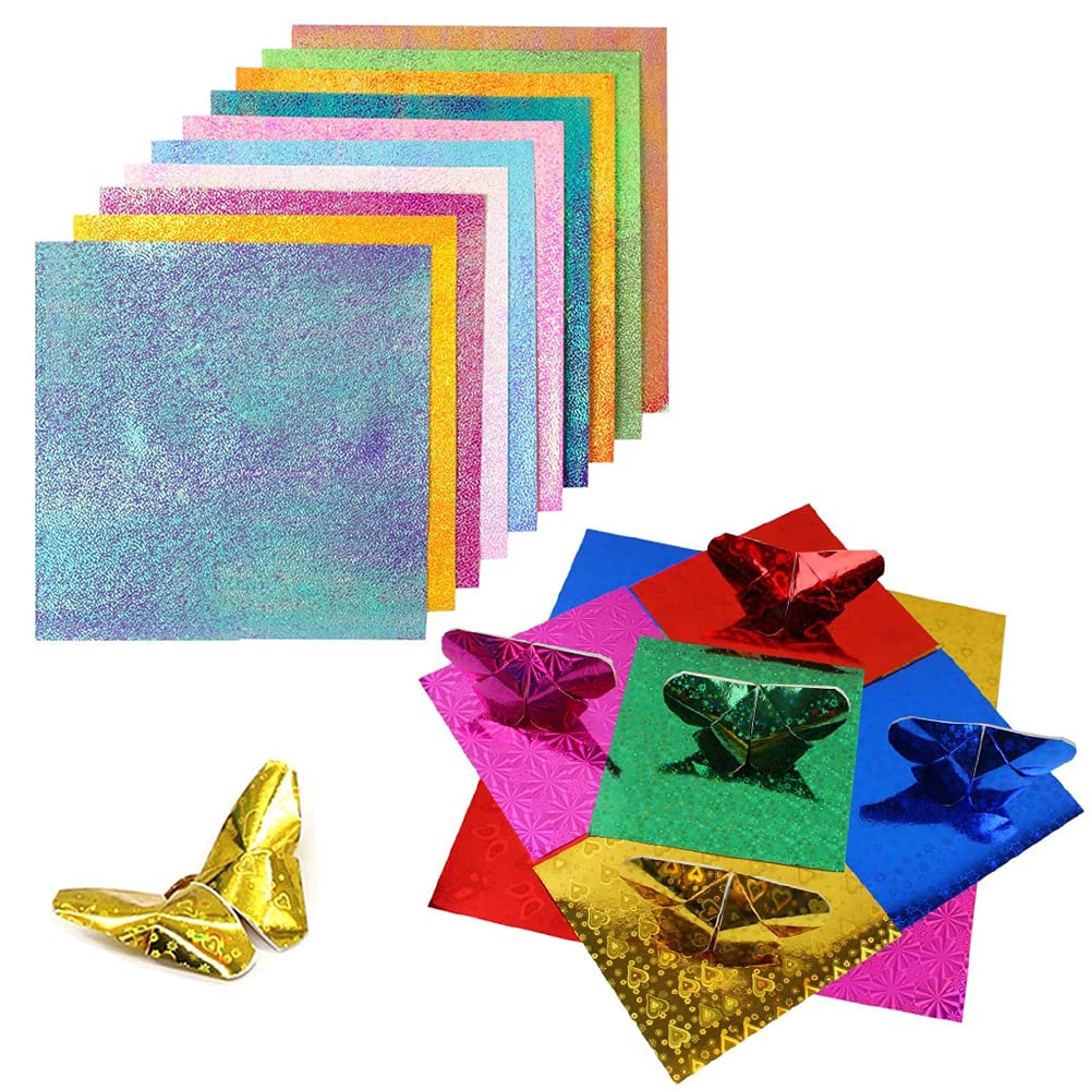 Lepidi 200 Sheets DIY Origami Paper, Creative Square Origami Paper, Handmade Origami, Square Folding Paper, Double Sided, DIY, for Folding Roses, Stars, Planes, Cranes, Crafts (Random Color)