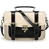 ECOSUSI Women PU Leather Satchel Purse Vintage Small College Crossbody Messenger Bag Work Cross-body Bag