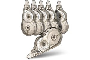 Dynta Writing Instrument Correction Tape, 6 Pack, Film-Based, Instant White It Out, 1/5 Inch X 32.8 Ft, Ergonomic Design