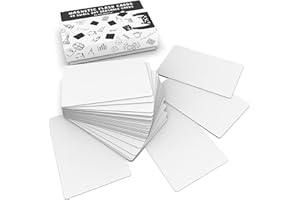 Attractivia Dry Erase Magnetic Labels 2.8 x 1.8 in, Small Dry Erase Magnets, 40-Pack, White Erasable Write-On Labels, for Office, Education, Home, Whiteboard