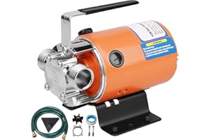 FLOWPAC Water Pump 115V 1/10 HP 330 GPH Water Transfer Pump With 3/4 inch Ports Suction Hose And Spare Impeller Electric Water Pump Utility Pump-Orange