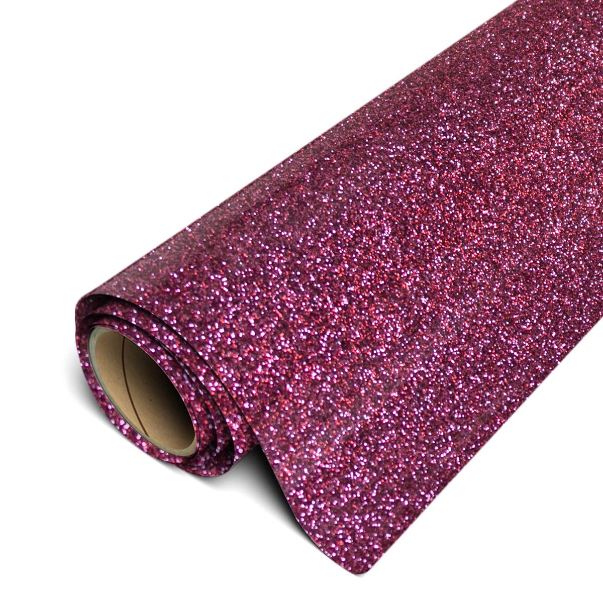 Siser Glitter HTV 11.8"x5ft Roll - Iron On Heat Transfer Vinyl (Currant)
