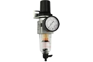 COMPRESSOR-SOURCE 1/4" Compressed Air In Line Moisture/Water Filter Trap & Regulator Combination
