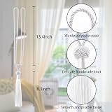Pretty Jolly 2 Pack Long Tassel Curtain Tiebacks Silver White view 2