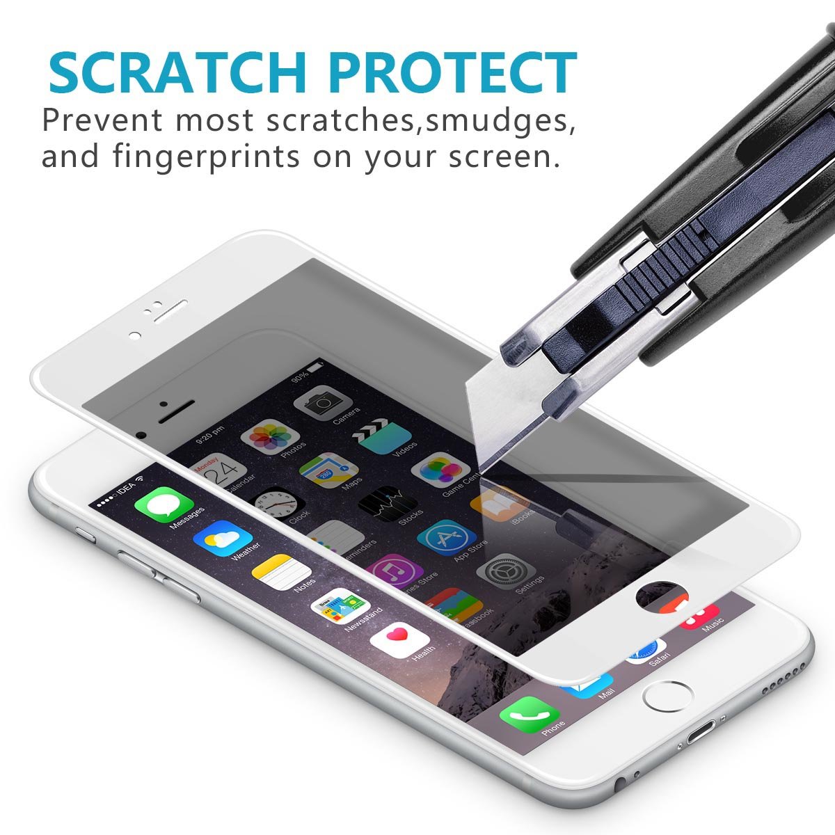 iPhone 6s Plus 6 Plus Privacy Tempered Glass Screen Protector,VIEE HD Clear Privacy Tempered Glass Screen Protector Replacement for iPhone 6/6S Plus,Power Save,Eye Protection,Bubble Free 2.5D (6/6S Pl