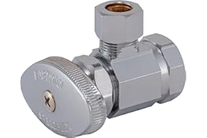 Eastman 04322LF Multi-Turn Angle Stop Valve, 3/8" OD x 1/2" FIP, Chrome
