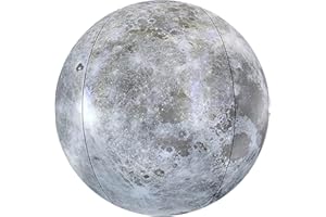 16in Remote Control Inflatable Glowing Moon Ball – Floating Pool Light for Outdoor Decoration Patio Garden Pool Party (Grey)