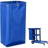BeiLan Replacement Janitorial Cleaning Cart Bag: Commercial Products 23 Gallon Industrial Janitorial Vinyl Cart Bag with 6 Brass Grommets - Size 16 x 11 x 27inches (Blue)