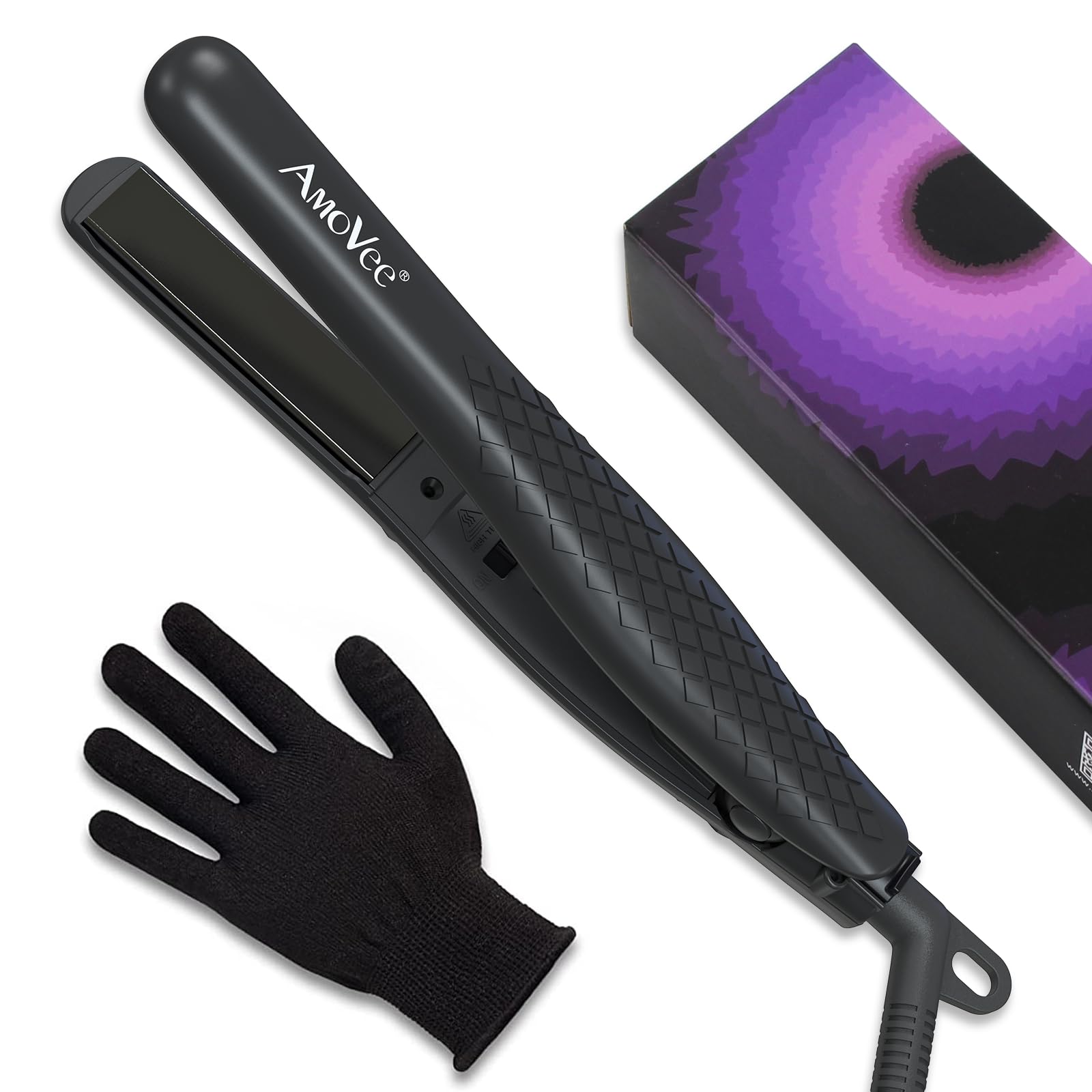 Mini Flat Iron, 0.7 Inch Mini Hair Straightener, Small Flat Iron for Short Hair,Curls Bangs, Dual Voltage Travel Hair Straightener（Black）