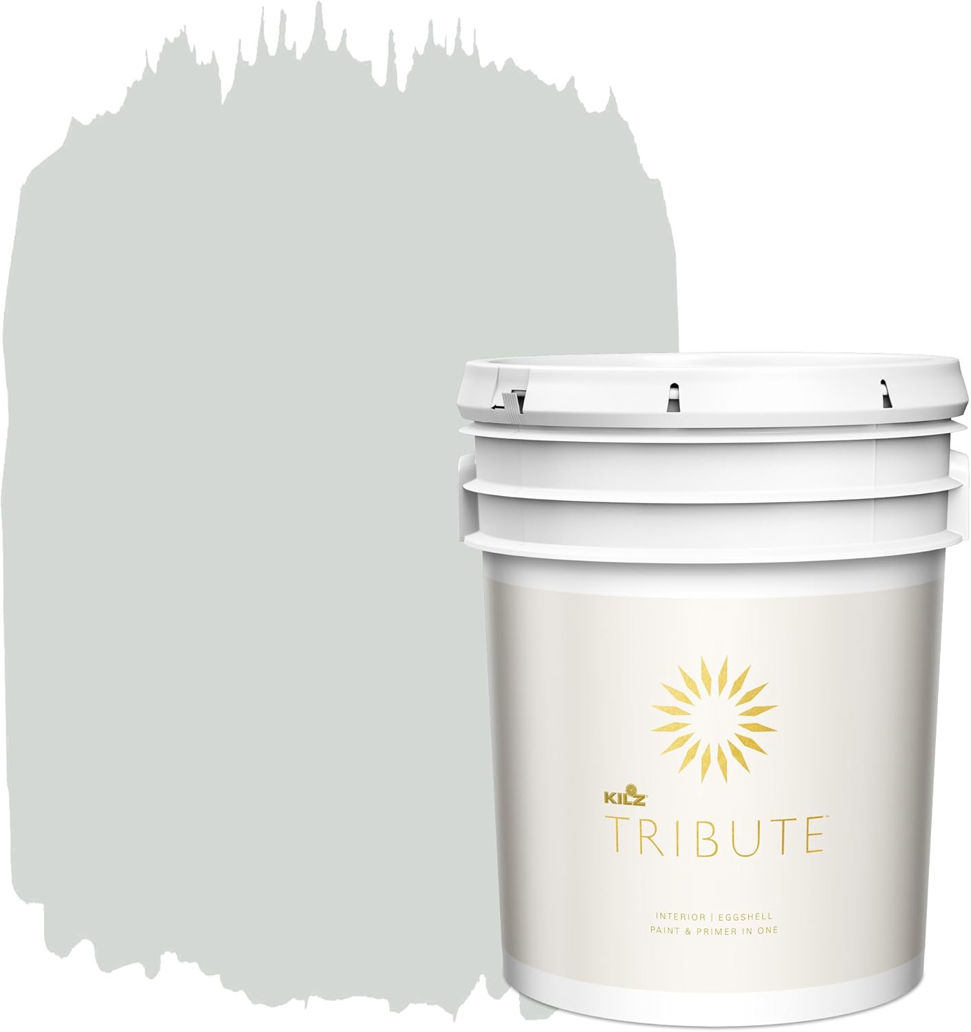 KILZ TRIBUTE Interior Eggshell Paint and Primer in One, 5 Gallon, Cool Fog (TB-61)