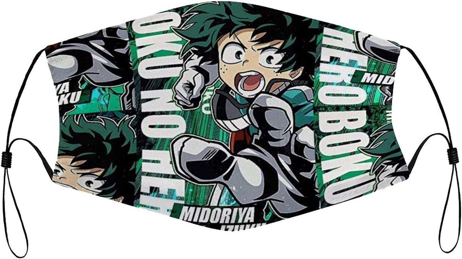 Máscara de polvo personalizada de Anime HeroAca Bnha Deku Lightning