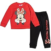 Disney Minnie Mouse Fleece Sweatshirt and Pants Outfit Set Newborn to Big Kid Sizes (Newborn - 14-16)