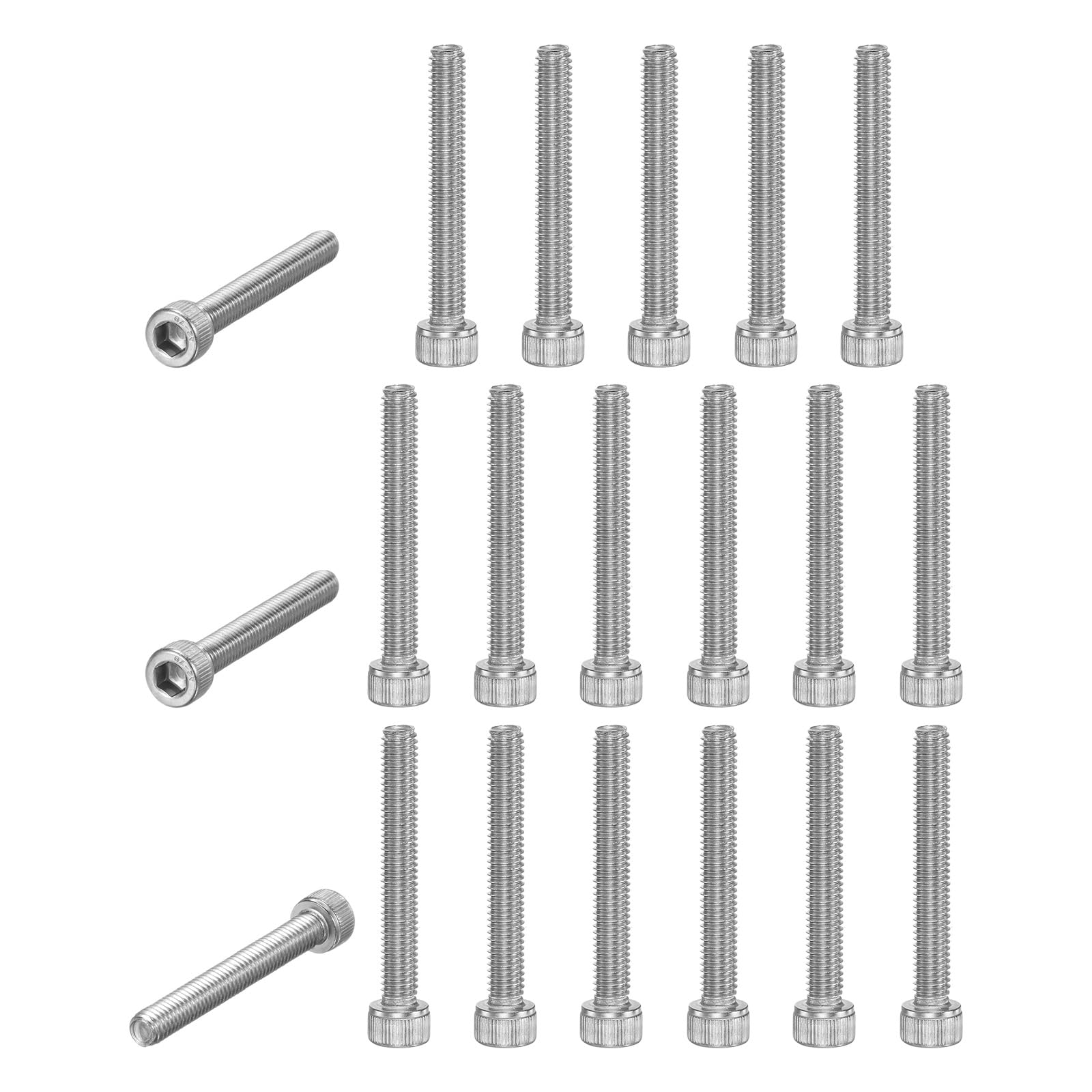 M METERXITY 20-Pack Socket Head Cap Screws Bolts M6x45mm 1mm Pitch Button Head Socket Screws 304 Stainless Steel Hex Socket Bolts [Silver]