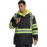SRsafety High Visibility Rain Gear, Class 3 High Visibility Work Rain Gear for Men, Construction Rain Suits