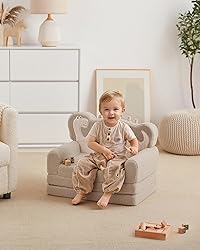 Blissful Diary Foldable Toddler Couch, 2-in-1 Comfy