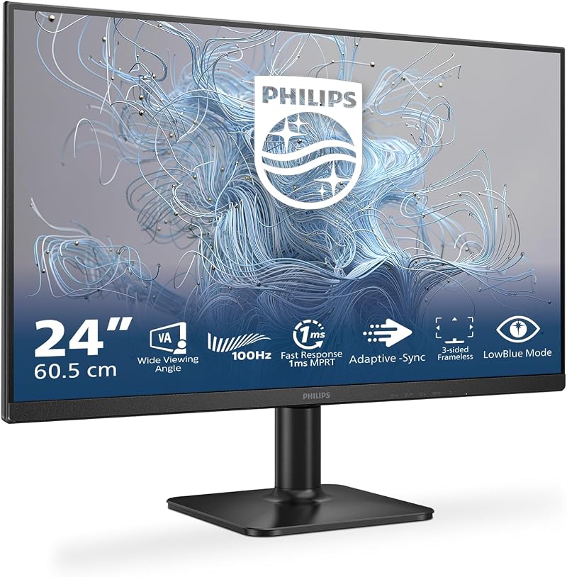 Philips 24E2N1100LB 24 inch Full HD Monitor 100 Hz Adaptive-Sync HDMI D-Sub
