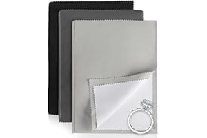 Phinus 3PCS Jewelry Cleaning Cloth, 10'' x 12'' Silver Polishing Cloth Jewelry, 100% Cotton Jewelry Cloth Polishing for Cleaning Gold, Diamonds, Platinum, Gemstones, Coins