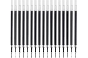 Jukjvtiy 20 Pieces Gel Pen Refills Compatible with Pilot G2 Pens 0.7 Refills Black, Medium Point Ink Pen Refills for Click Pens