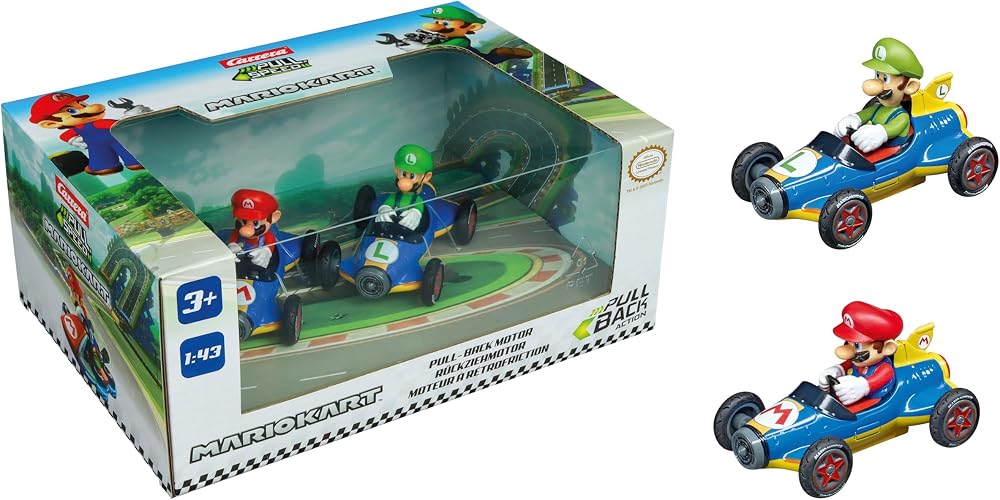 Pull & SPEED I Carrera Mario Kart Mach8 Twin Pack Vehicles 1 43 Scale