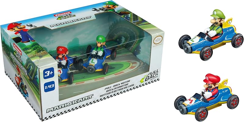 Pull & SPEED I Carrera Mario Kart Mach8 Twin Pack Vehicles 1 43 Scale