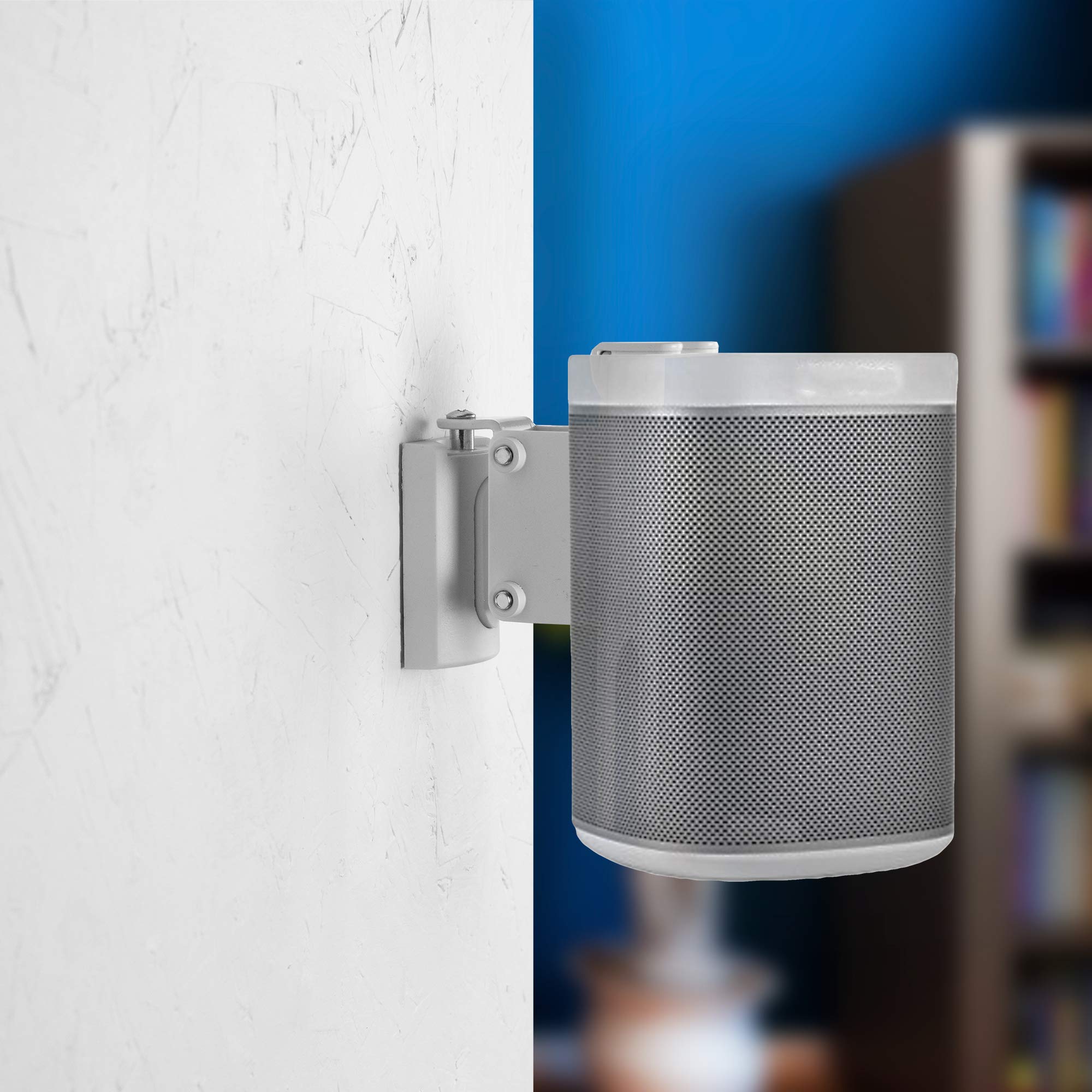 VIVO White Dual Wall Mount Brackets Designed for Sonos One, SL, and Play:1 Audio Speakers | Adjustable Mounting for 2 Sonos Speakers (MOUNT-PLAY1W)