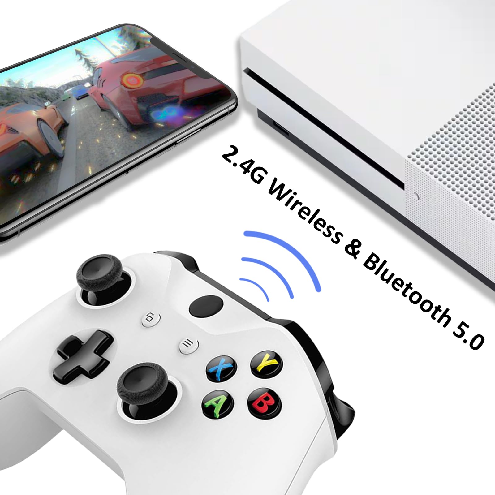 KanKanGou Model 1708 One S Controller for Xbox One X|S Controller,Gamepads Compatible With Xbox One,Xbox One X|S,Gaming Controller Compatible for Xbox Series S/X,Works with Xbox One-White