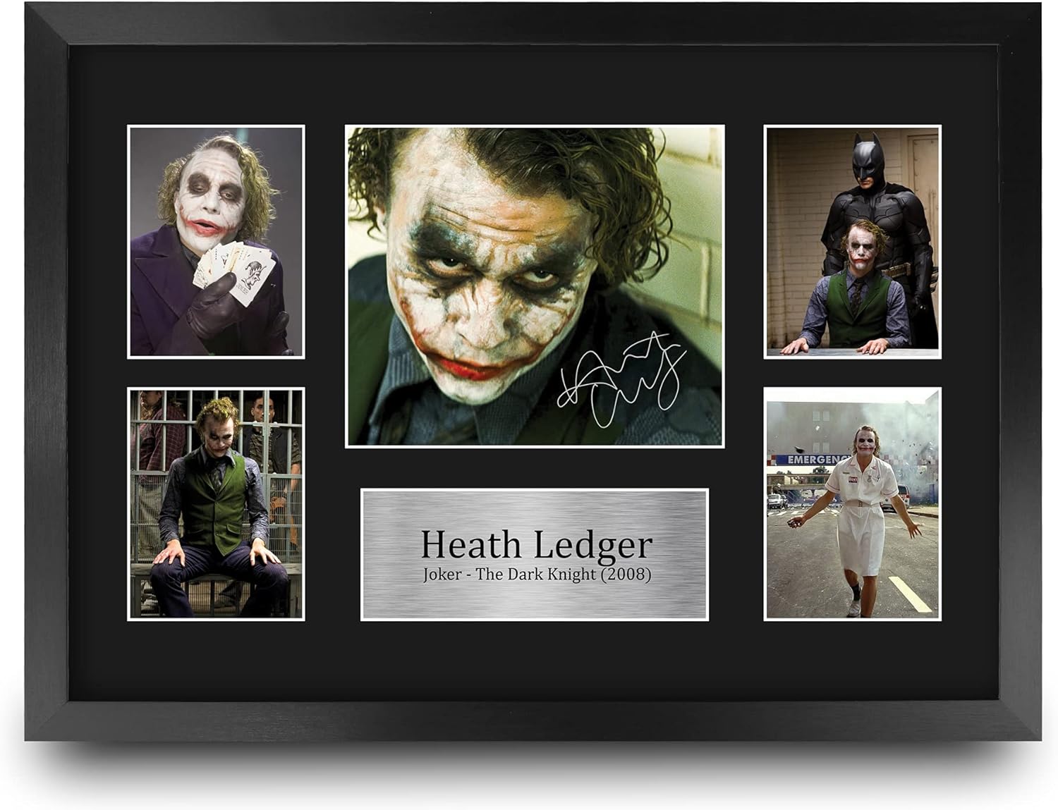 Photographs - HWC Trading Heath Ledger Joker Presents 16 x 12 inch (A3) Printed Gifts Signed Autograph Picture for Movie Memorabilia Fans - 16