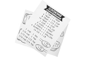 DOITOOL 2pcs Kitchen Conversion Chart Stickers Ounces to Cups Measuring Equivalents for Accurate Baking