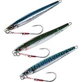 Goture Fishing Jigs Saltwater,60g-200g Vertical Jigs with Assist Hook | Speed Fast Fall Jigging Spoon Lures, Deep Sea Fishing ,for Satwater Freshwater Tuna, Salmon, Grouper Snapper, Kingfish