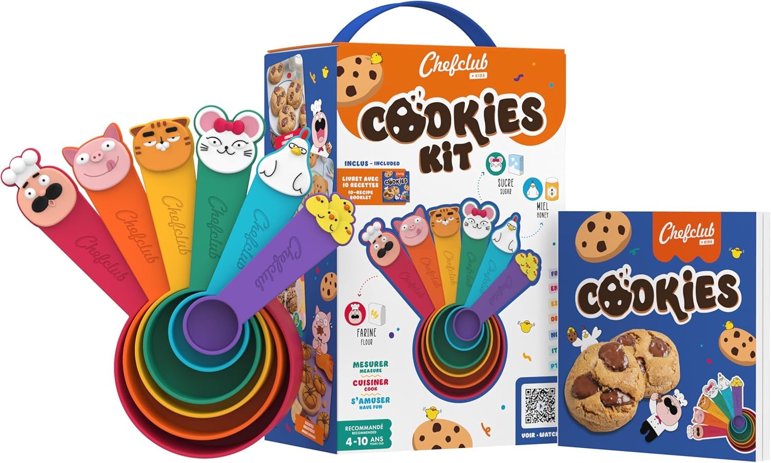 Chefclub Kids – Starter Cookie Kit for Children – Recipe Book + Utensils + Cookie Cutters – Learn to Bake While Having Fun – Creative Baking Set for Kids Aged 4+: Starter Kit