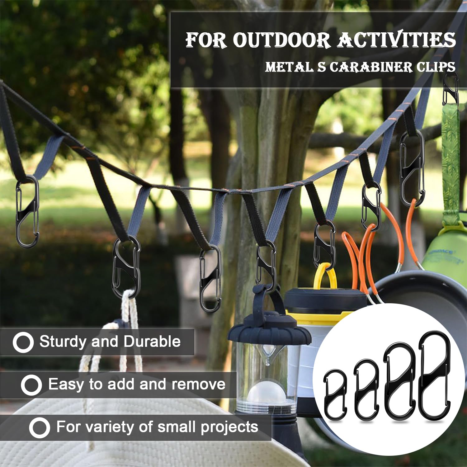 CooBigo 20 Pack Extra Small Carabiner Clip Mini S Carabiner Clips 1 1/4