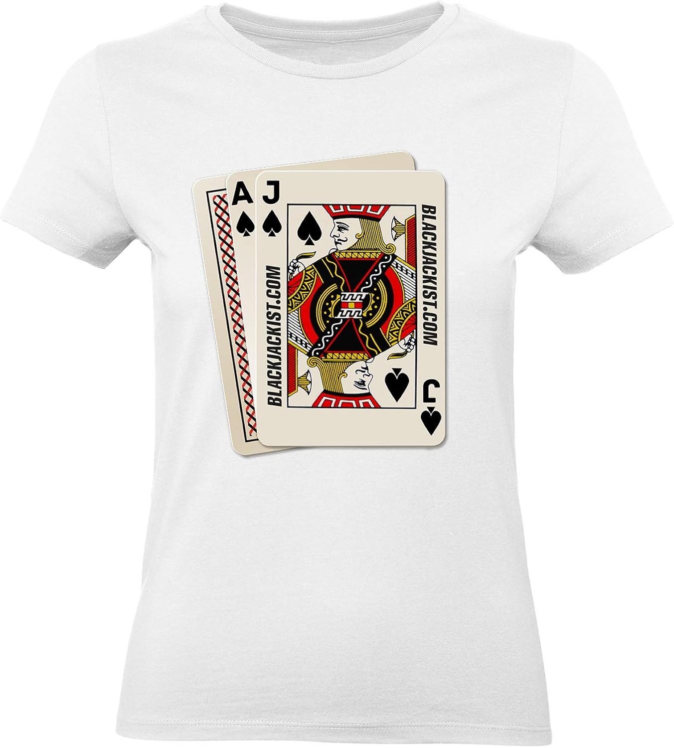 Blackjack Hand Womens Tee Blackjack Player Gaming Tshirts XS, White