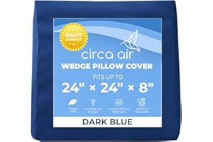 Circa Air Wedge Pillow Cover - Bed Case for Inflatable Wedge (24x24x8) Ultra Soft, 100% Microfiber With Zip Cover, Machine Washable, Blue