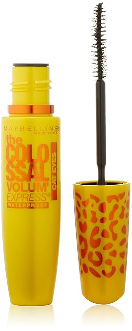 Maybelline New York Volume Express Colossal Cat Eyes Washable Mascara, Glam Black, 0.31 Fluid Ounce