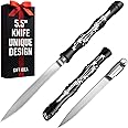 GRAND WAY Small Black Knife - Japanese Utility - Sharp Knives - Letter and Envelope Opener - Knife for Men and Women - Best Gift Idea 130129