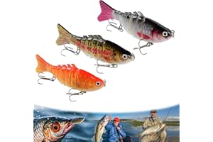 DAIOAI Robotic Fishing Lure for Freshwater & Saltwater, Bionic Swimming Bait, Lifelike 3D Swimming Bait Walleye Trout Bass, Reusable Swimbait, Fishings Gear - Just Like Real Fishes(3Pcs)
