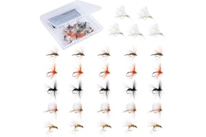 Goture Fly Fishing Flies Kit, 30pcs Dry Wet Flies Streamers Nymphs Fly Fishing Lures Assortment Kit for Bass Trout Steelhead Salmon, Gifts for Men
