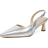 Mostrin Kitten Heels for Women Slingback Pointed Closed Toe Heels Women's Pumps Shoes for Wedding, Party, Commuting