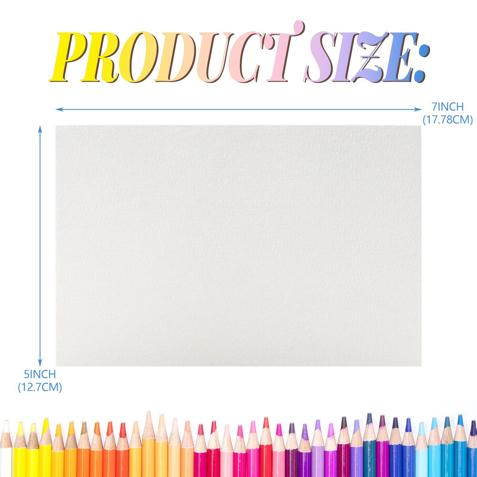 Fyess 120Pcs 100% Rag Cotton White Watercolor Paper 140lb Heavyweight Paper Watercolor Paper Cards Cold Press Paper Bulk Watercolor Drawing Student Artist for Kids,5 x 7 inch