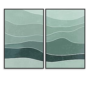 SIGNWIN 2 Piece Framed Canvas Wall Art Minimalism...