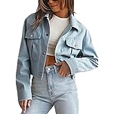 Women Utility Shacket Cropped Barn Jackets for Casual Outerwear Spring Fall Going Out Outfits