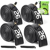 Hydencamm 4 Pack Bike Tubes 12''/16"/18"/ 20"/ 24"/ 26" /27.5''/29" | 1.75/1.95/2.10/2.125 Bicycle Tube with 2 Tire Levers, 32mm AV Schrader Valve, Butyl Rubber Inner Tube for Kids/Road/MTB Bike