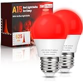 Eastiya Red Light Bulb for Sleep: A15 5W 2 Pack,40W Equivalent,E26 LED | 100% Blue Light Blocking Dim Light Bulbs Red Light Bulbs for Sleeping, for Mood Soothing, Bedroom and Baby Nursery