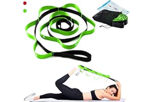ZHIAMZ Stretching Strap Yoga Strap for Physical Therapy, 12 Loops Yoga Straps for Stretching, Non-Elastic Stretch Band for Exercise and Flexibility, Fascia, Hamstring & Leg Stretcher Belt