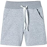 Mud Kingdom Boys Drawstring Terry Sweat Shorts with Pockets Casual Pull On Shorts