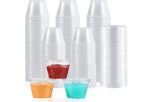 Lilymicky [360 Sets - 4 oz] Plastic Portion Cups with Lids, 4 oz Plastic Sauce Cups，Jelly Shot Cups, Disposable Condiment Containers for Food Sample