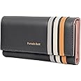 Womens Wallet, RFID Blocking Leather Wallet with Multiple Card Slots and Cellphone Compartment for Women, Black