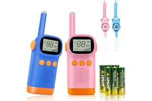 ODUFO Walkie Talkies for Kids 22 Channels 2 Way Radio Toy Gift for 3-12 Year Old Boys Girls 3Km Long Range for Outdoor Activities Games Cycling Hiking Camping (Blue+Pink)