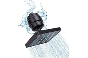 Gugxiom Shower Head & Shower Filter Combo, 25 Stage Filtered Rain Shower Head for Hard Water, Remove Contaminants Improve Wat