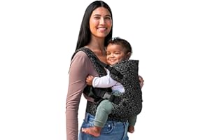 Infantino Flip Advanced 4-in-1 Carrier - Ergonomic, Convertible, face-in and face-Out Front and Back Carry for Newborns and Older Babies 8-32 lbs, Black & Gray Leopard
